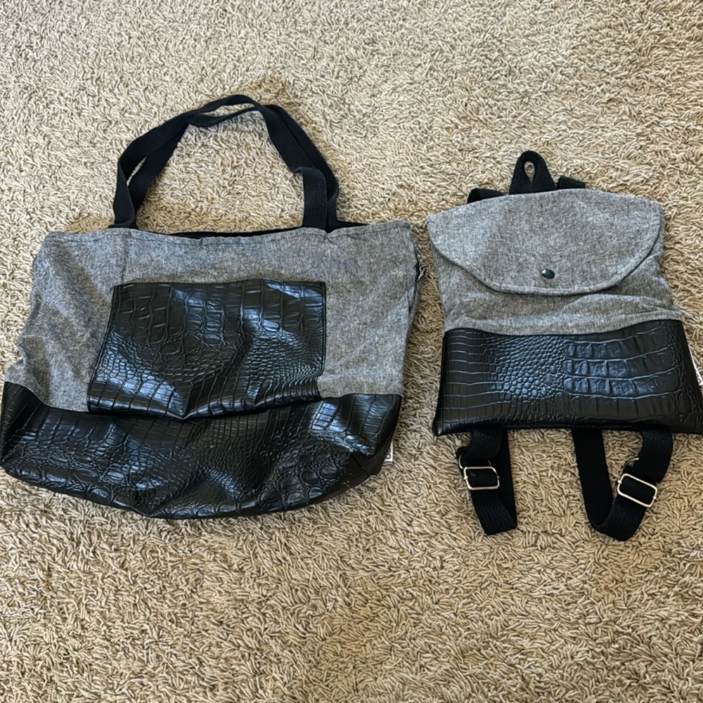 Mommy and Me Swankaroo tote bag and mini backpack